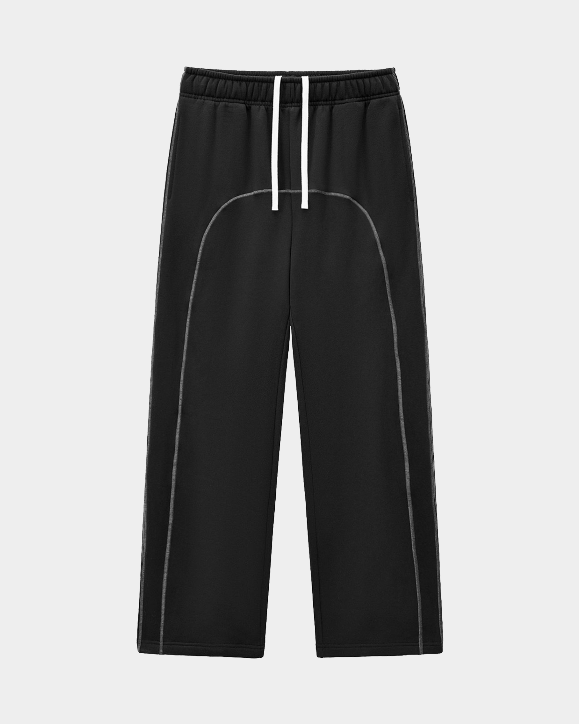 Kaleb A. Bearden Blakely Contrast Sweatpant featuring black and white color blocking and comfortable elastic waistband.