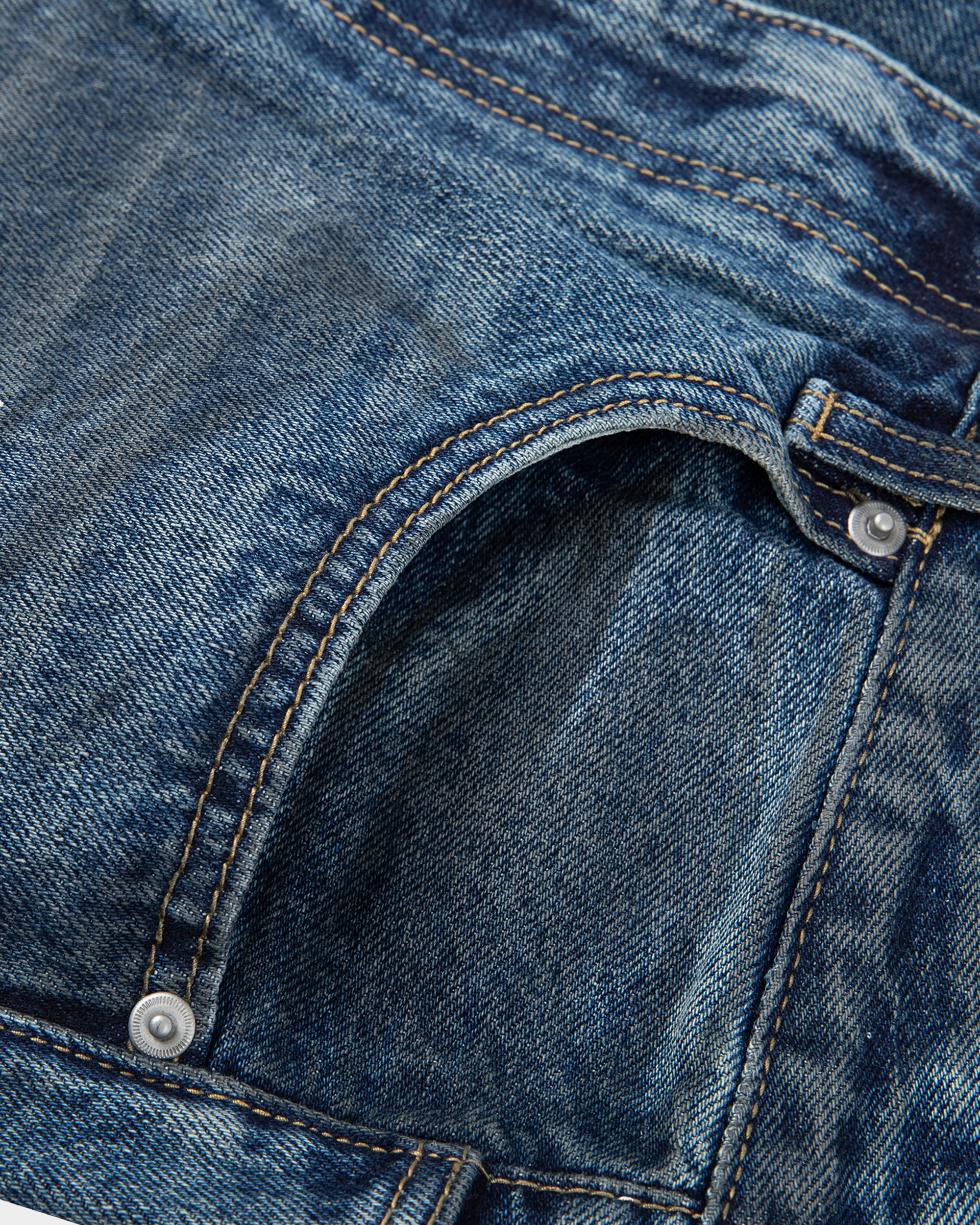 Kaleb A. Bearden Classic Heritage denim pants with a relaxed fit, featuring traditional stitching and five-pocket design.