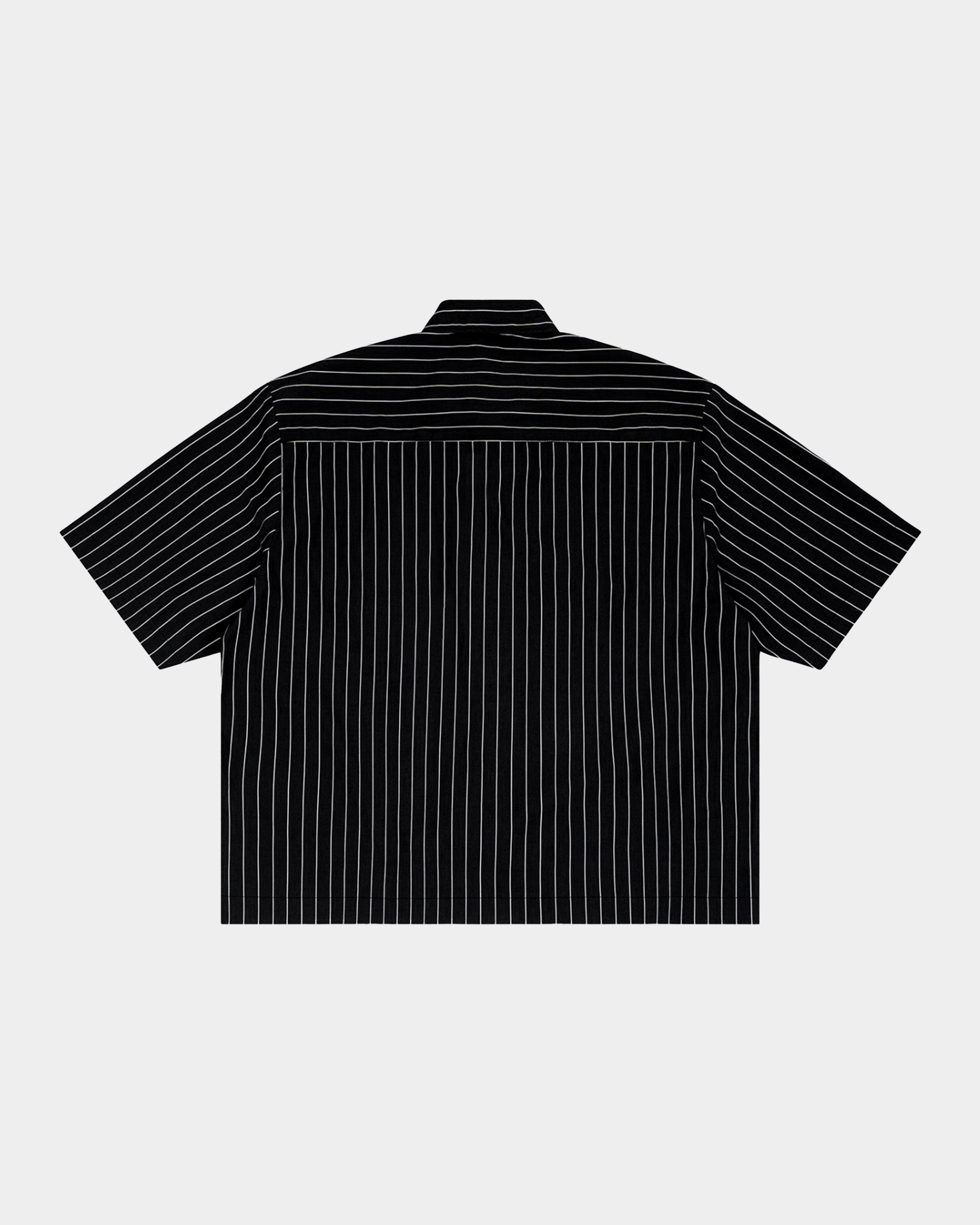 Kaleb A. Bearden pinstripe short sleeve shirt featuring classic design and lightweight fabric for casual wear.