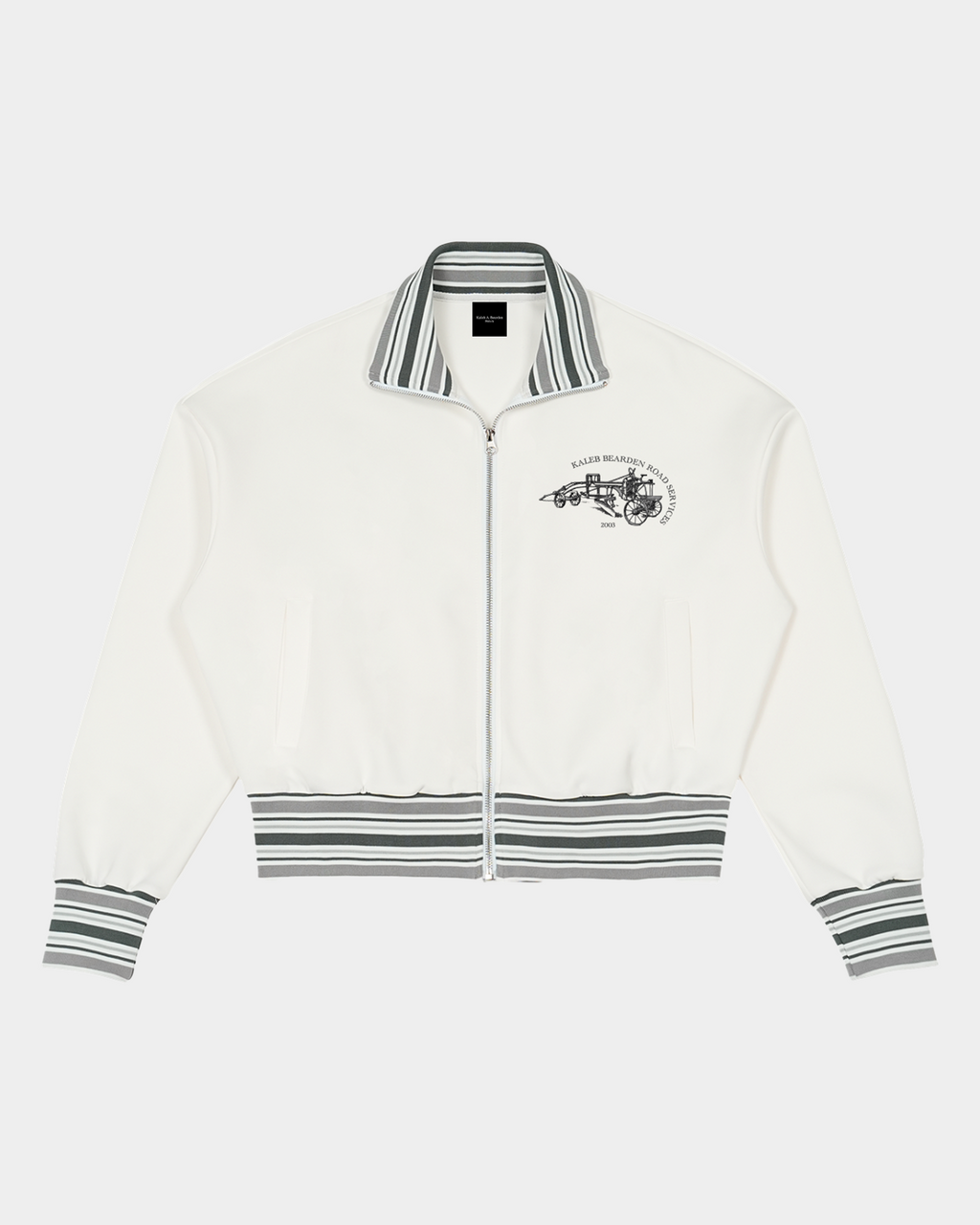 Kaleb A. Bearden Signature Track Jacket shown from an angled view, featuring a sleek design and lightweight fabric.